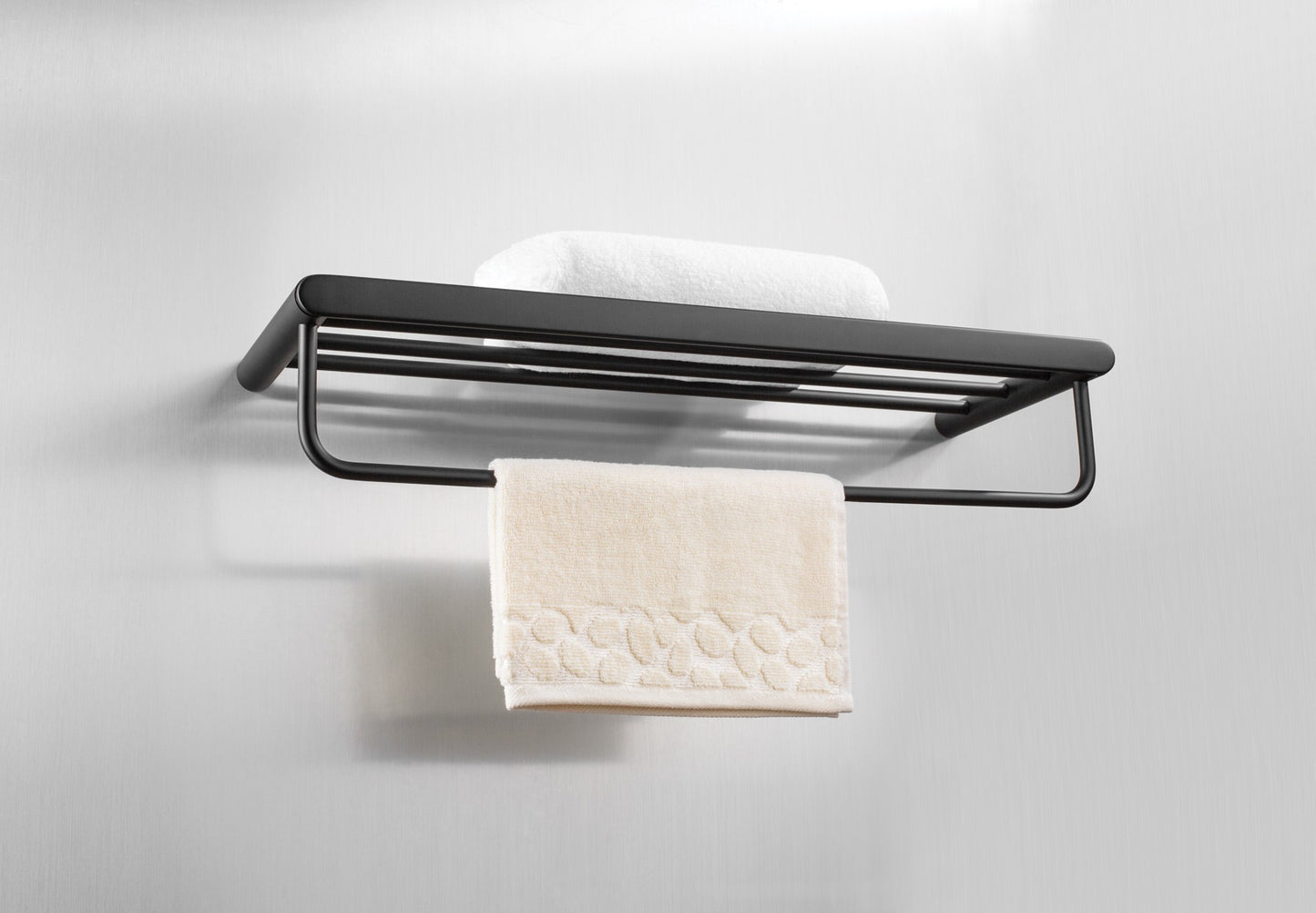 Deante ROUND Badablage mit Handtuchstange Schwarz