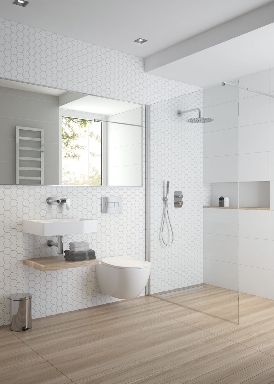 Deante PEONIA Unterputz-WC-Set mit Vorwandelement (6-in-1) Weiß-Chrom