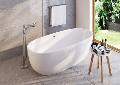 Deante ALPINIA Acryl-Badewanne freistehend oval 170 cm Weiß