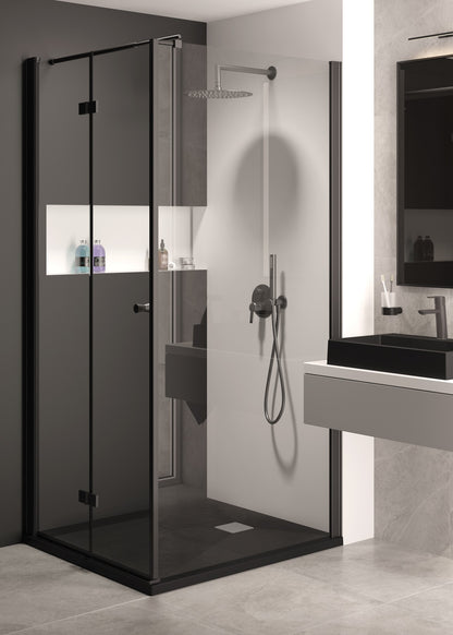 Deante KERRIA PLUS Falttür für Dusche Nischentür 100 x 200 cm Schwarz