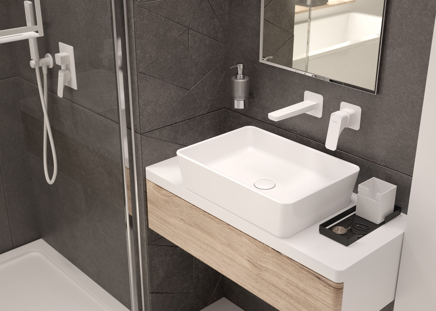 Deante ROUND Seifenspender zur Wandmontage nachfüllbar Chrom