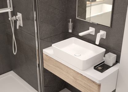 Deante CLICK-CLACK Ablaufgarnitur für Waschbecken / Bidet Universal-Überlauf Weiß-Chrom