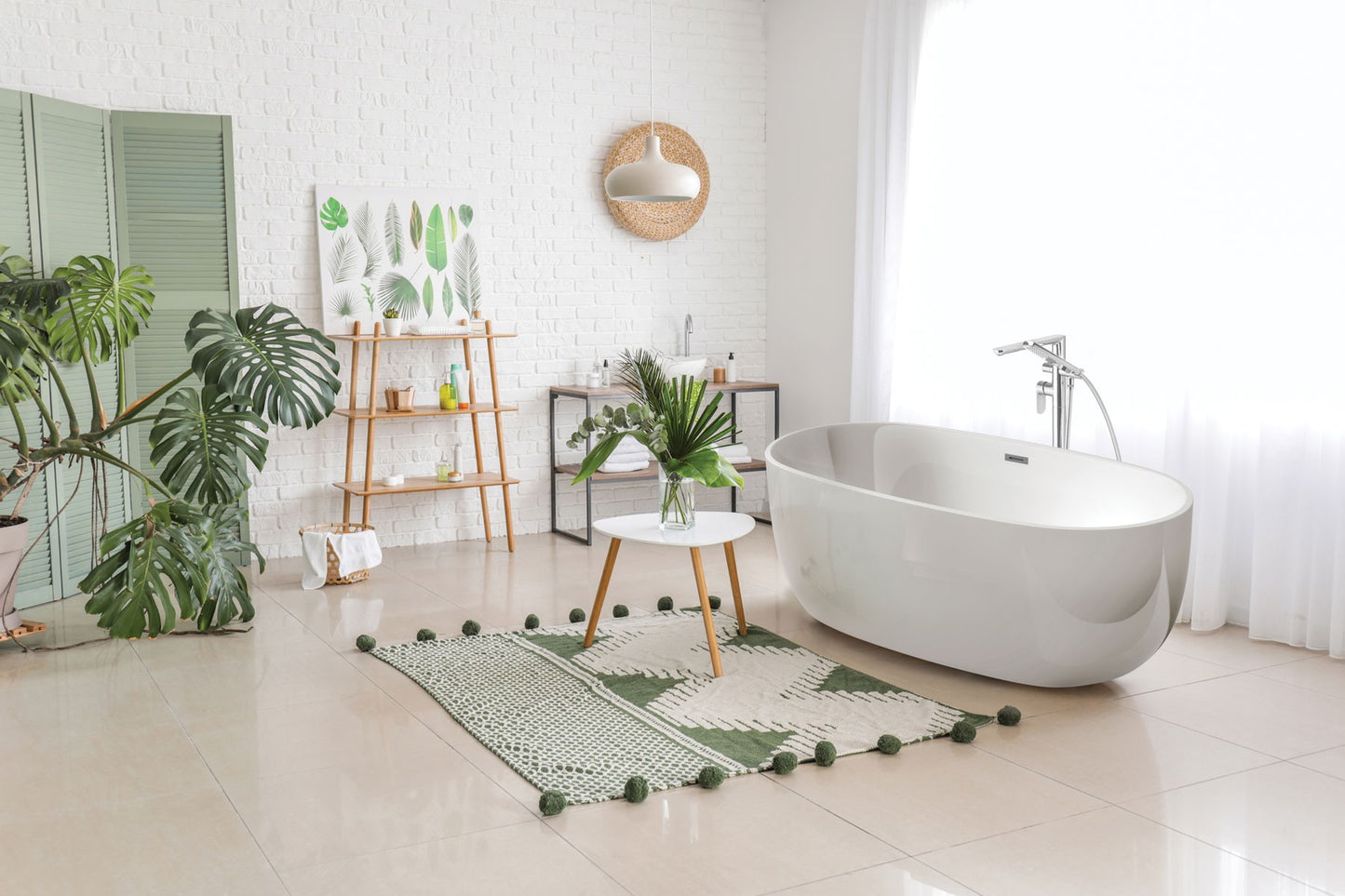 Deante ALPINIA Acryl-Badewanne freistehend oval 150 cm Weiß