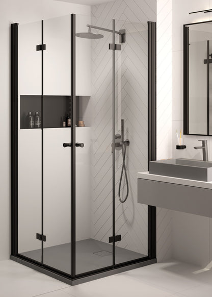 Deante KERRIA PLUS Falttür für Dusche Nischentür 80 x 200 cm Schwarz