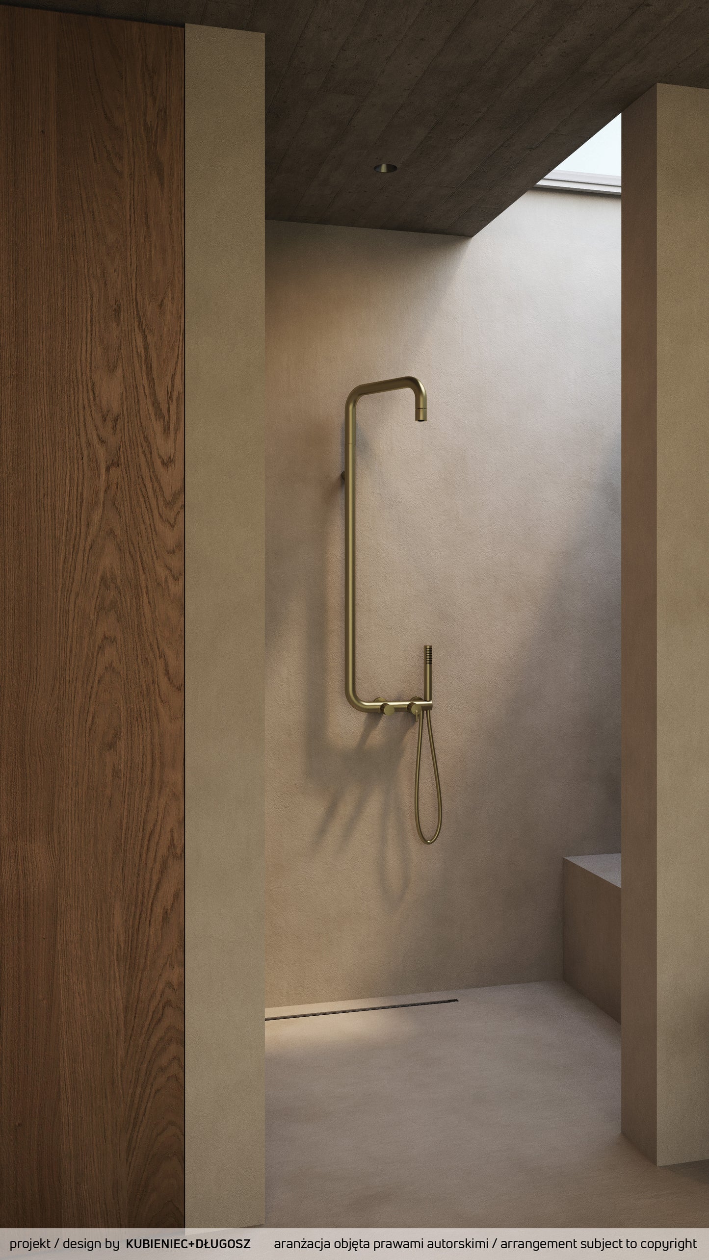 Deante SILIA Design-Duschsystem Armatur mit Funktionsschalter Gold gebürstet