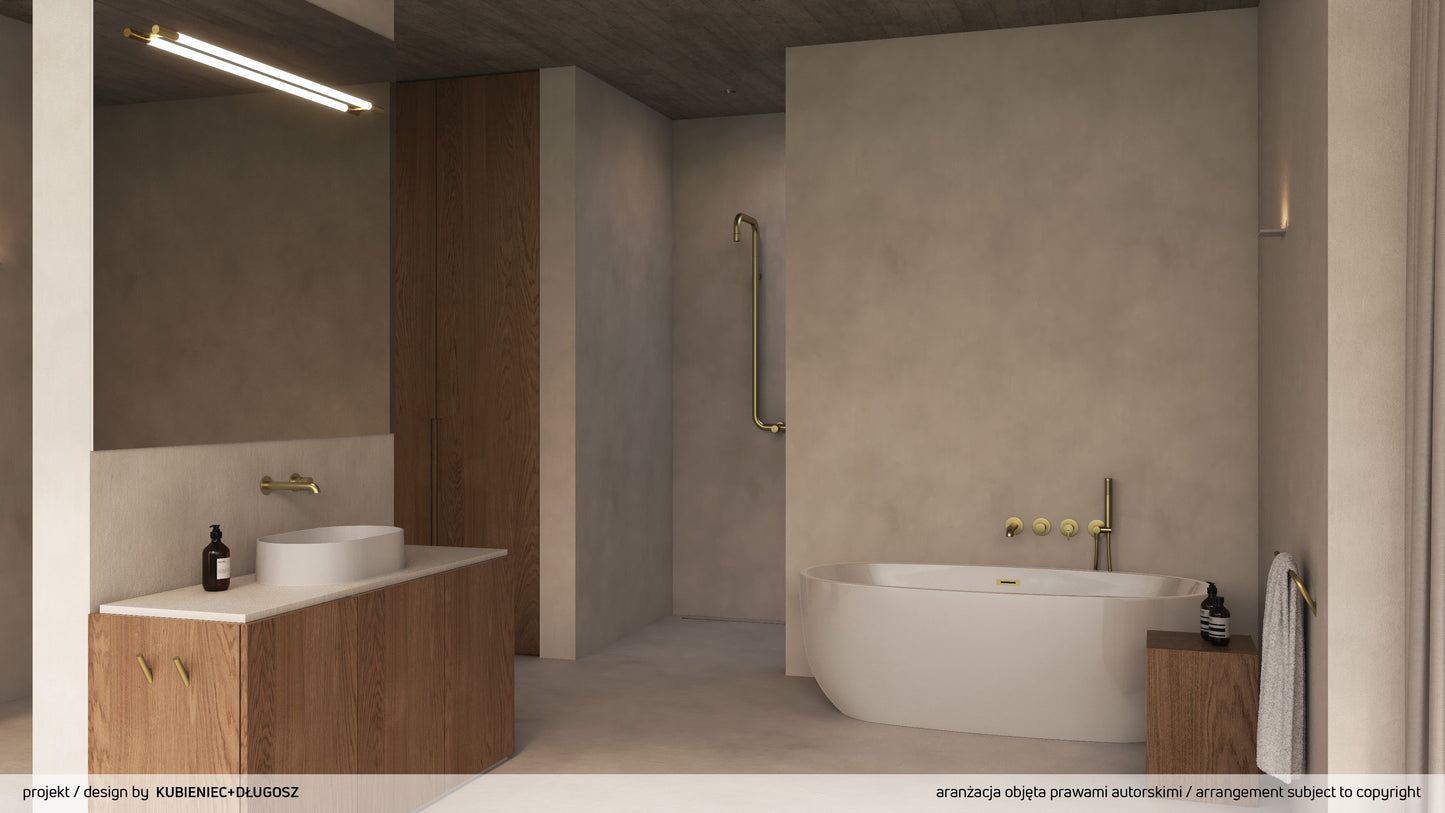 Deante SILIA Design-Waschtischarmatur Unterputz mit Hebel Gold gebürstet