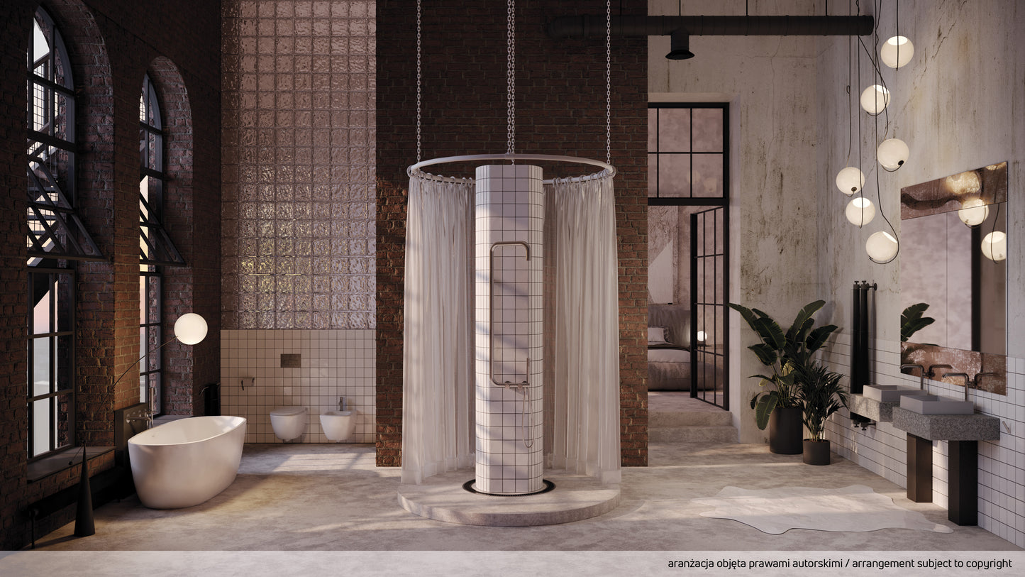 Deante ALPINIA Acryl-Badewanne freistehend oval 170 cm Weiß