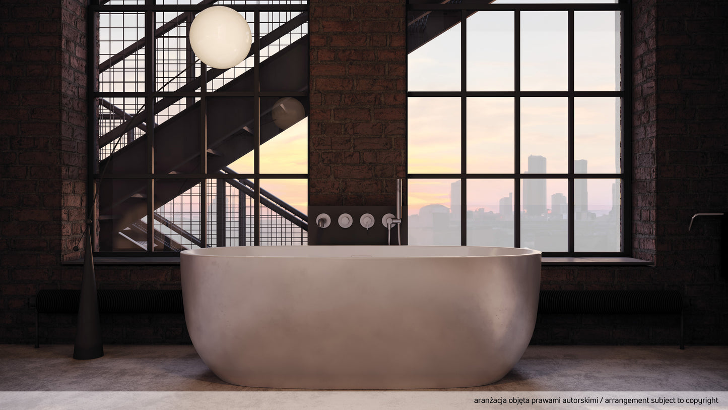 Deante ALPINIA Acryl-Badewanne freistehend oval 170 cm Weiß