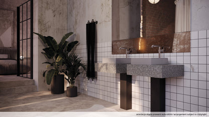 Deante CORREO Granit-Aufsatzwaschtisch mit Armaturenbank 50 x 40 cm Grau Metallic