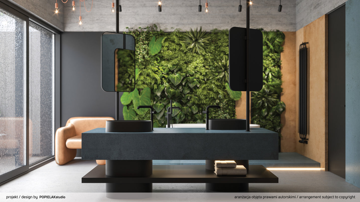 Deante MOKKO Badspiegel Wandspiegel rechteckig 50 x 75 cm Schwarz