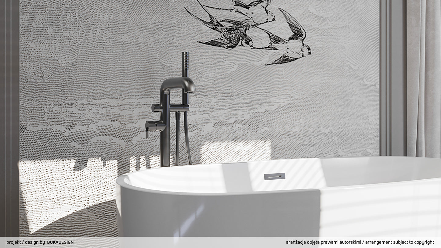 Deante ALPINIA Acryl-Badewanne freistehend oval 150 cm Weiß