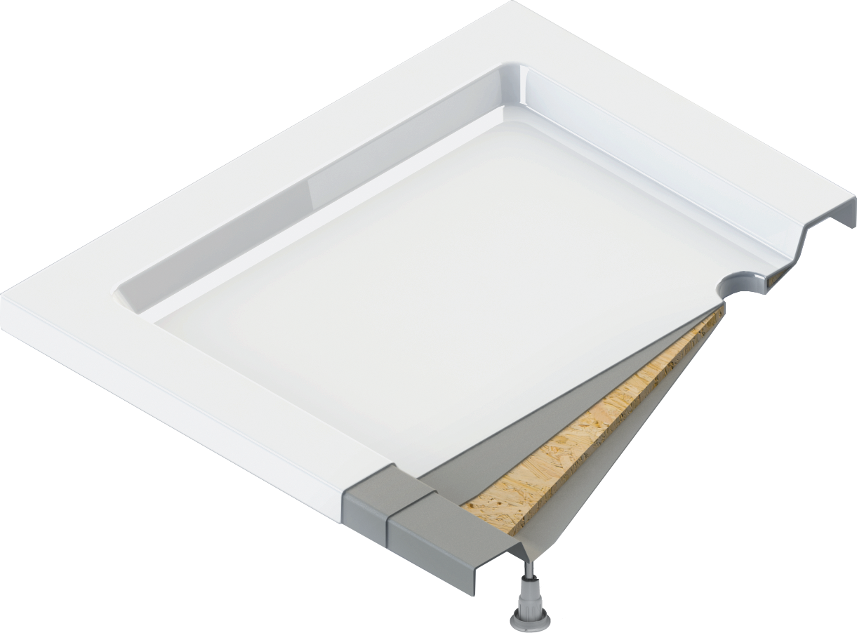 Deante JASMIN Acryl-Duschtasse Quadrat 90 cm Weiß