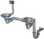 Deante Siphon für Edelstahlspülen mit 1,5 und 2 Becken für 3,5" Abfluss Grau