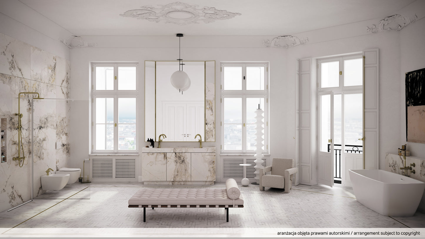 Deante TEMISTO Unterputz-Duscharmatur mit 2 Reglern Retro-Look Messing