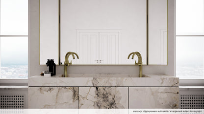 Deante TEMISTO hohe Kreuzgriff-Waschtischarmatur im Retro-Look Messing