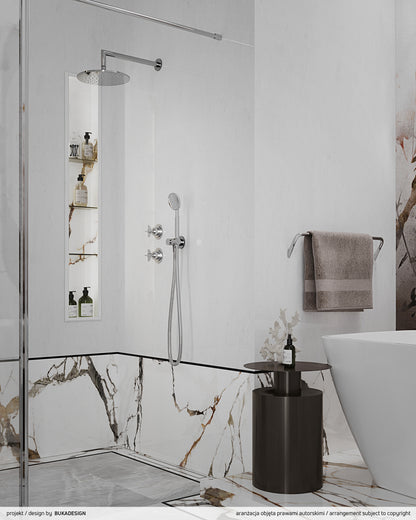 Deante TEMISTO Unterputz-Duschset im Retro-Look Zweigriff-Mischer Chrom