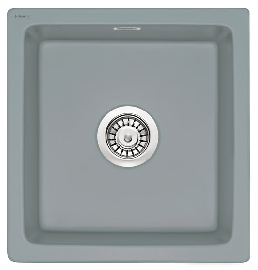Deante SABOR Keramik-Spülbecken 1-Becken Unterbau geeignet 45 x 47,5 cm Grau