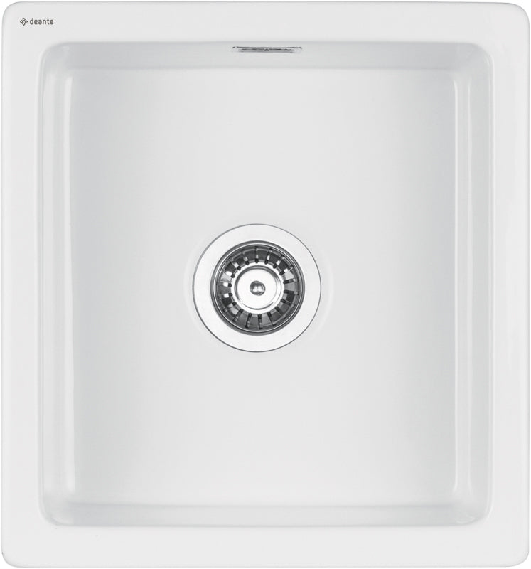 Deante SABOR Keramik-Spülbecken 1-Becken Unterbau geeignet 45 x 47,5 cm Weiß
