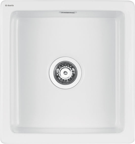 Deante SABOR Keramik-Spülbecken 1-Becken Unterbau geeignet 45 x 47,5 cm Weiß