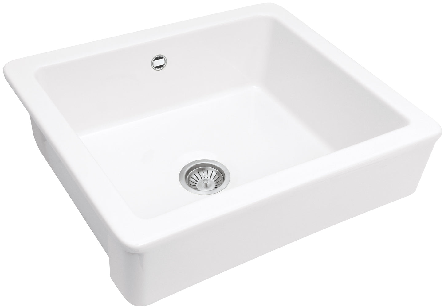Deante SABOR Keramikspüle mit Frontblende im Landhausstil 61 x 48 cm Weiß