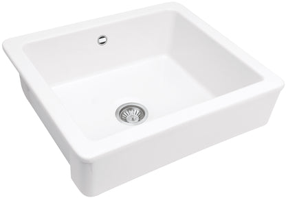 Deante SABOR Keramikspüle mit Frontblende im Landhausstil 61 x 48 cm Weiß