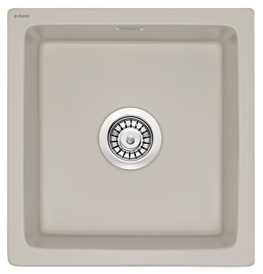 Deante SABOR Keramik-Spülbecken 1-Becken Unterbau geeignet 45 x 47,5 cm Cappuccino
