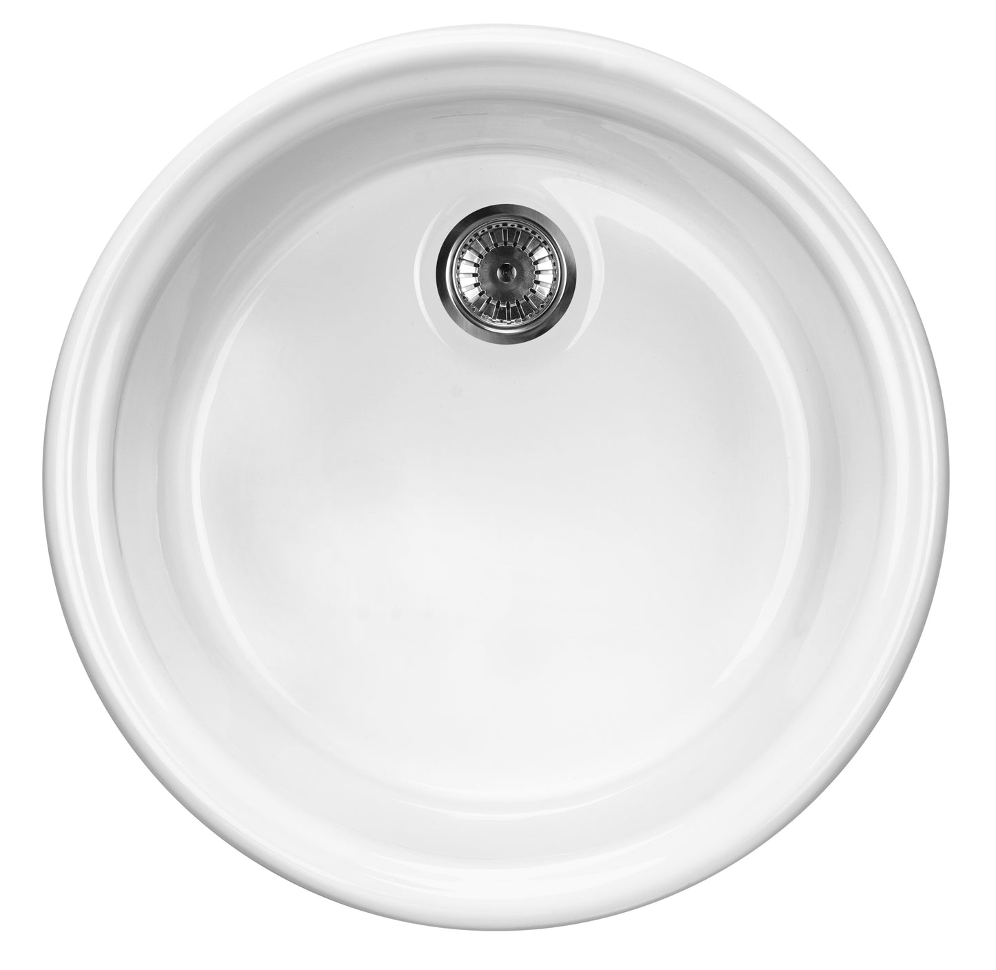 Deante LUSITANO Spülbecken aus Keramik 1-Becken rund Ø 44,5 cm Weiß