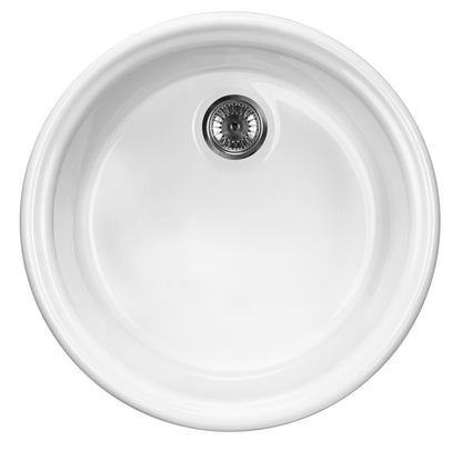 Deante LUSITANO Spülbecken aus Keramik 1-Becken rund Ø 44,5 cm Weiß