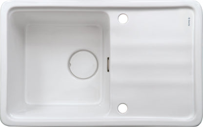 Deante MOMI Keramik-Spülbecken mit Abtropffläche 1-Becken 78 x 50 cm Weiß