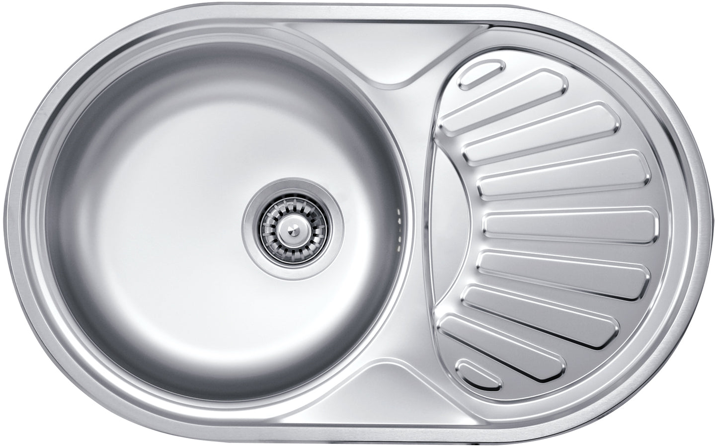 Deante TWIST Küchenspüle aus Edelstahl 1-Becken 77 x 48 cm Oval Dekor-Oberfläche