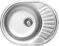 Deante TWIST Küchenspüle aus Edelstahl 1-Becken 58 x 44,5 cm Oval Dekor-Oberfläche