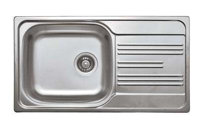 Deante XYLO Küchenspüle aus Edelstahl 1-Becken 78 x 43,5 cm rechteckig Stahl gebürstet