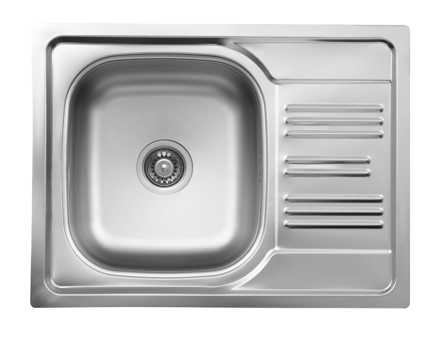 Deante XYLO Küchenspüle aus Edelstahl 1-Becken 58 x 43,5 cm rechteckig Dekor-Oberfläche