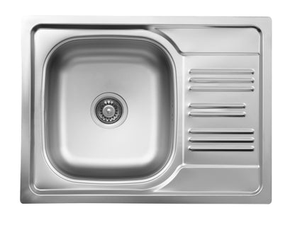 Deante XYLO Küchenspüle aus Edelstahl 1-Becken 58 x 43,5 cm rechteckig Dekor-Oberfläche