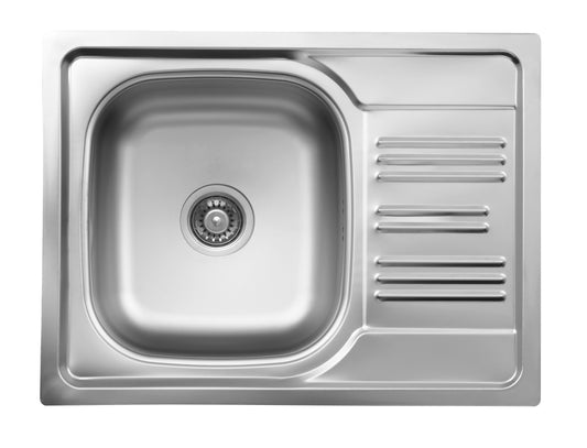 Deante XYLO Küchenspüle aus Edelstahl 1-Becken 58 x 43,5 cm rechteckig Stahl gebürstet