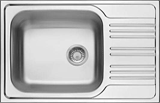 Deante XYLO Küchenspüle aus Edelstahl 1-Becken 78 x 50 cm rechteckig Dekor-Oberfläche