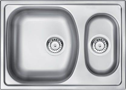 Deante XYLO Küchenspüle aus Edelstahl 1,5-Becken 62 x 44 cm rechteckig Stahl gebürstet