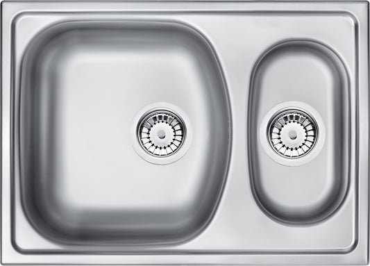 Deante XYLO Küchenspüle aus Edelstahl 1,5-Becken 62 x 44 cm rechteckig Stahl gebürstet