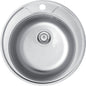 Deante TWIST Edelstahlspüle mit Hahnloch inklusive Siphon ⌀49 cm rund Stahl gebürstet