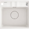 Deante MOMI Granitspüle mit tiefem Becken, Automatik-Stöpsel & Schneidebrett Alabaster
