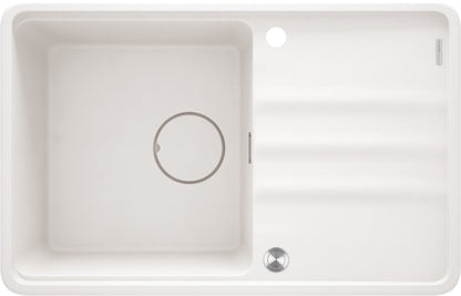 Deante MOMI Granitspüle 78 x 50 cm mit Abtropfbereich und Schneidebrett Alabaster