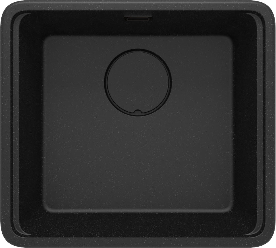 Deante MOMI Granitspüle mit tiefem Becken und Schneidebrett Graphit Metallic