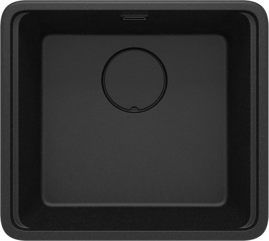 Deante MOMI Granitspüle mit tiefem Becken und Schneidebrett Graphit Metallic