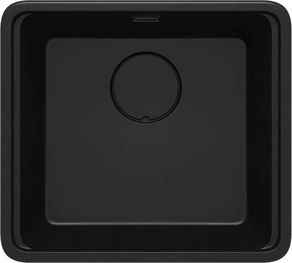 Deante MOMI Granitspüle mit tiefem Becken und Schneidebrett Schwarz