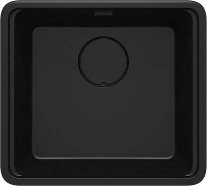 Deante MOMI Granitspüle mit tiefem Becken und Schneidebrett Schwarz