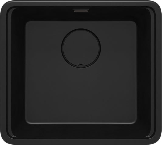Deante MOMI Granitspüle mit tiefem Becken und Schneidebrett Schwarz