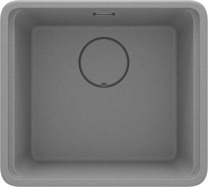 Deante MOMI Granitspüle mit tiefem Becken und Schneidebrett Grau Metallic