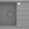 Deante MOMI Granitspüle 78 x 50 cm mit Abtropfbereich und Schneidebrett Grau Metallic