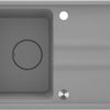 Deante MOMI Granitspüle 67 x 44 cm mit Abtropfbereich und Schneidebrett Grau Metallic