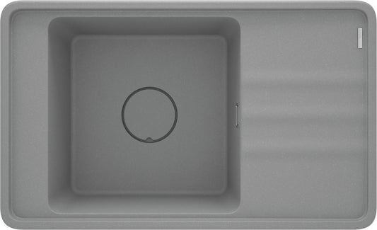 Deante MOMI Granitspüle 82 x 50 cm mit Abtropfbereich und Schneidebrett Grau Metallic